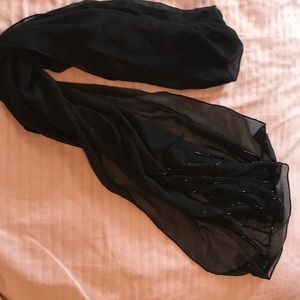 Black scarf with beads
